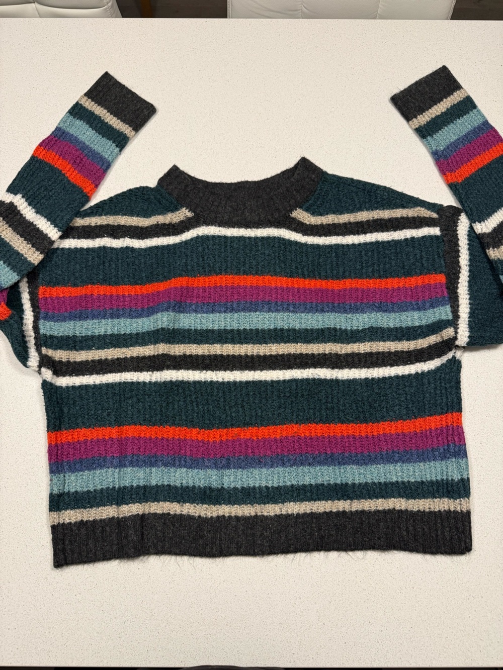 American Eagle Striped Crewneck Sweater